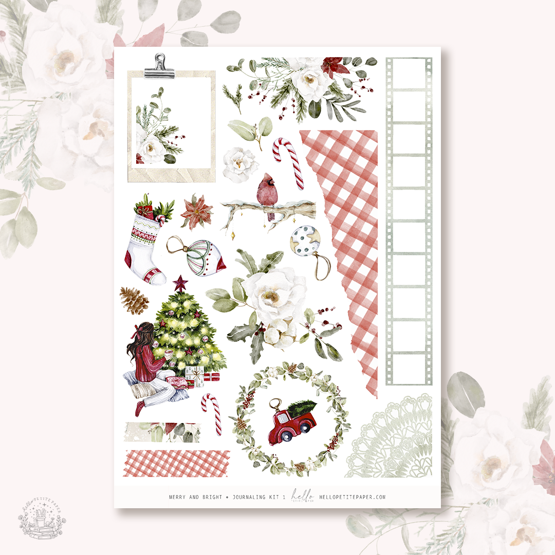 Merry and Bright - Journaling Sticker Kit