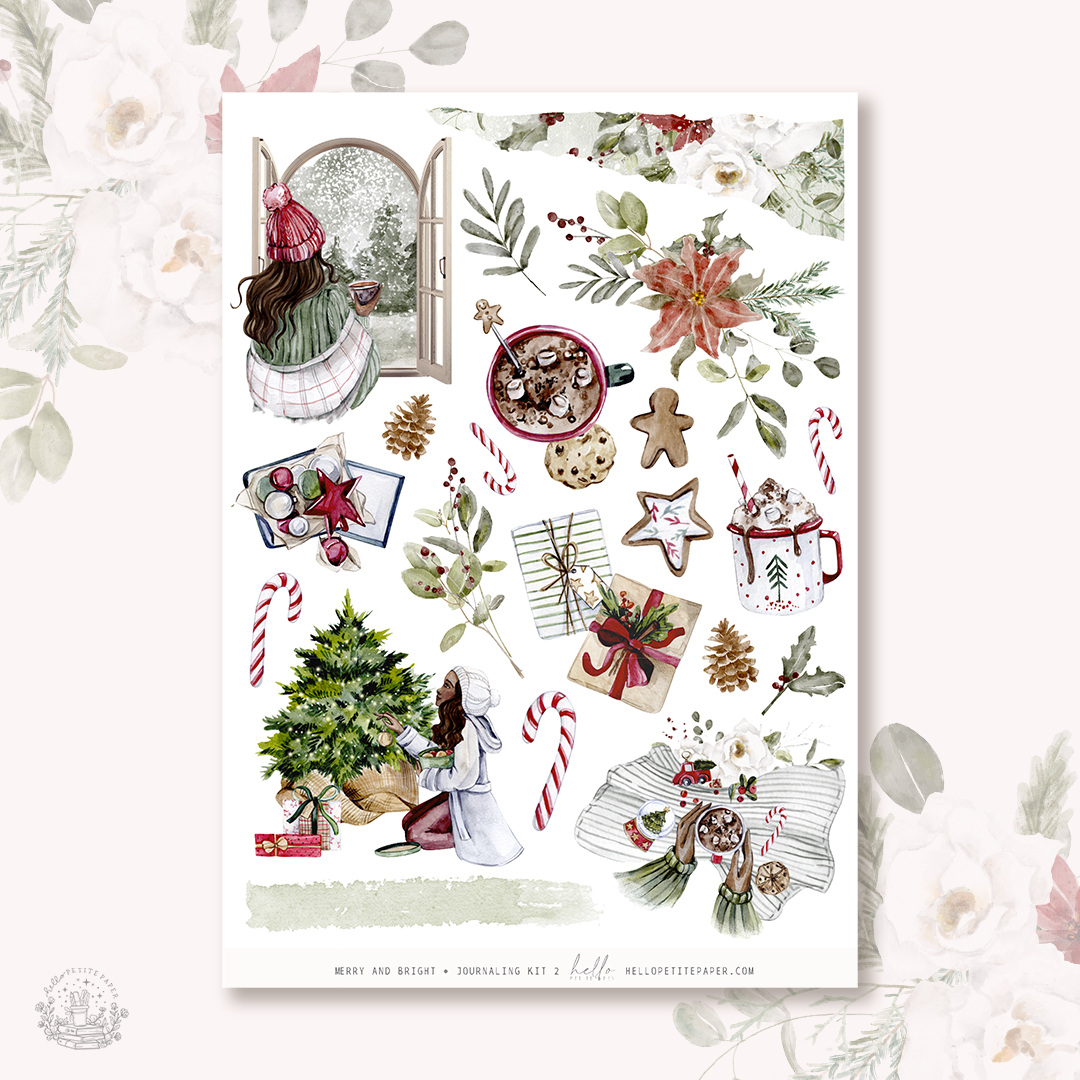 Merry and Bright - Journaling Sticker Kit