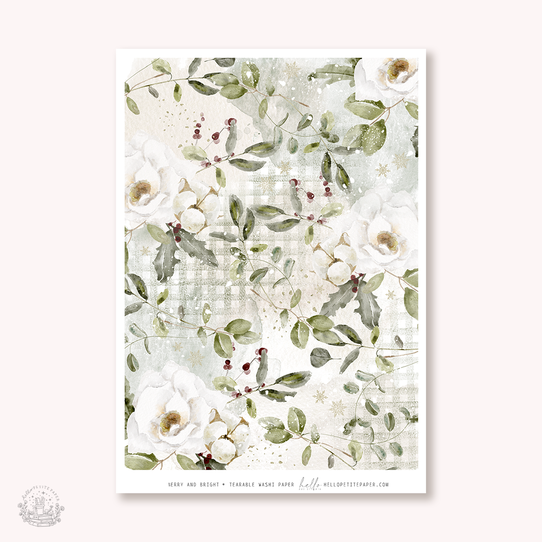 Washi paper - Merry and Bright | tearable washi sheet (1 sheet)
