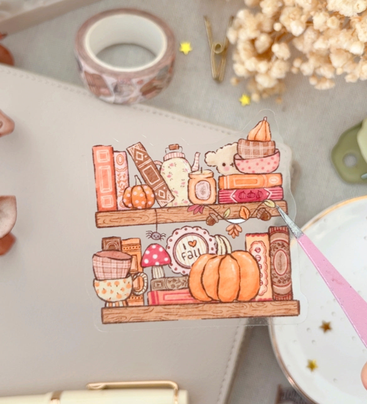Vinyl Sticker - Autumnal Shelves (A001)