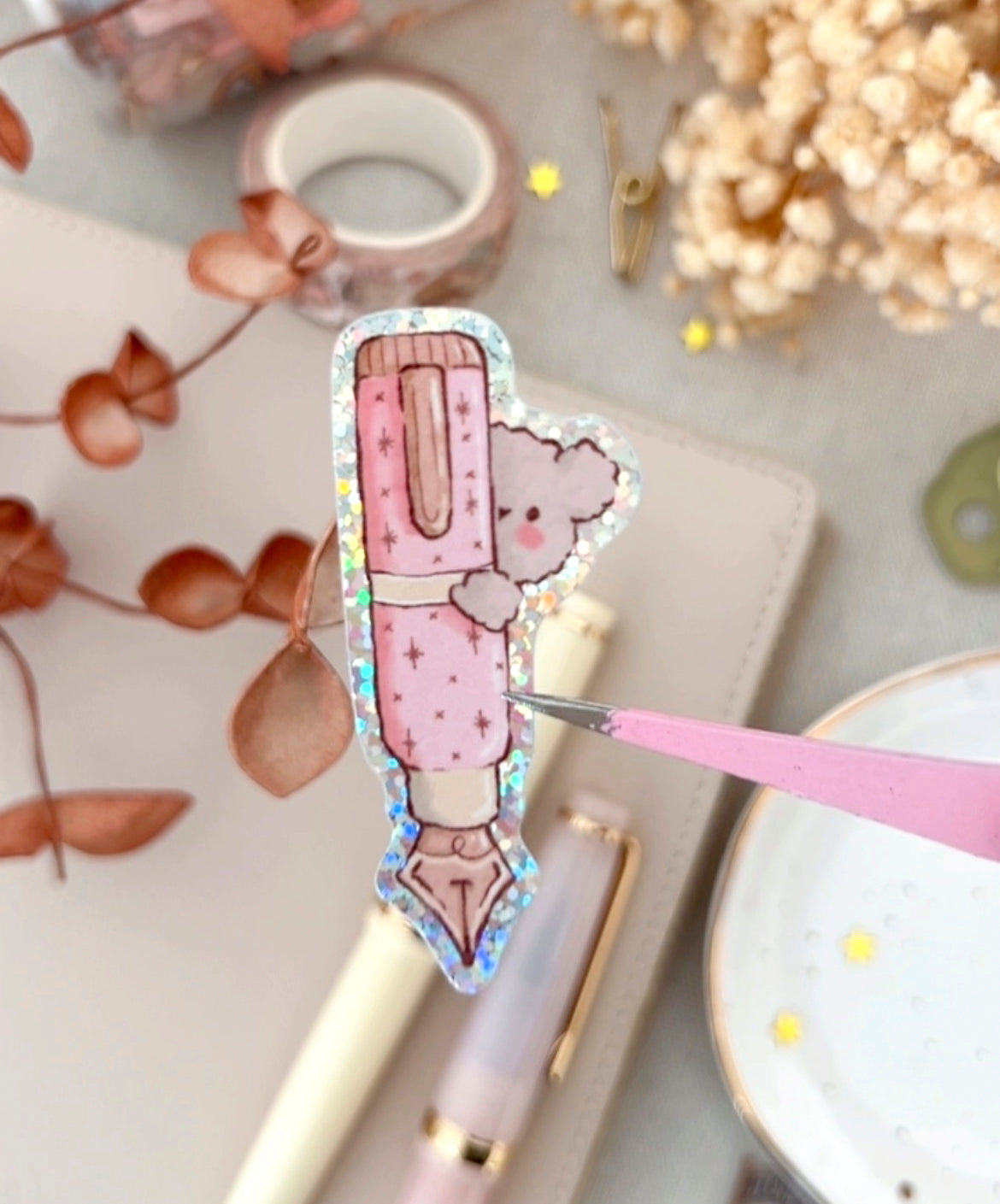 Vinyl Sticker - My favorite things (glitter pen) (A005)