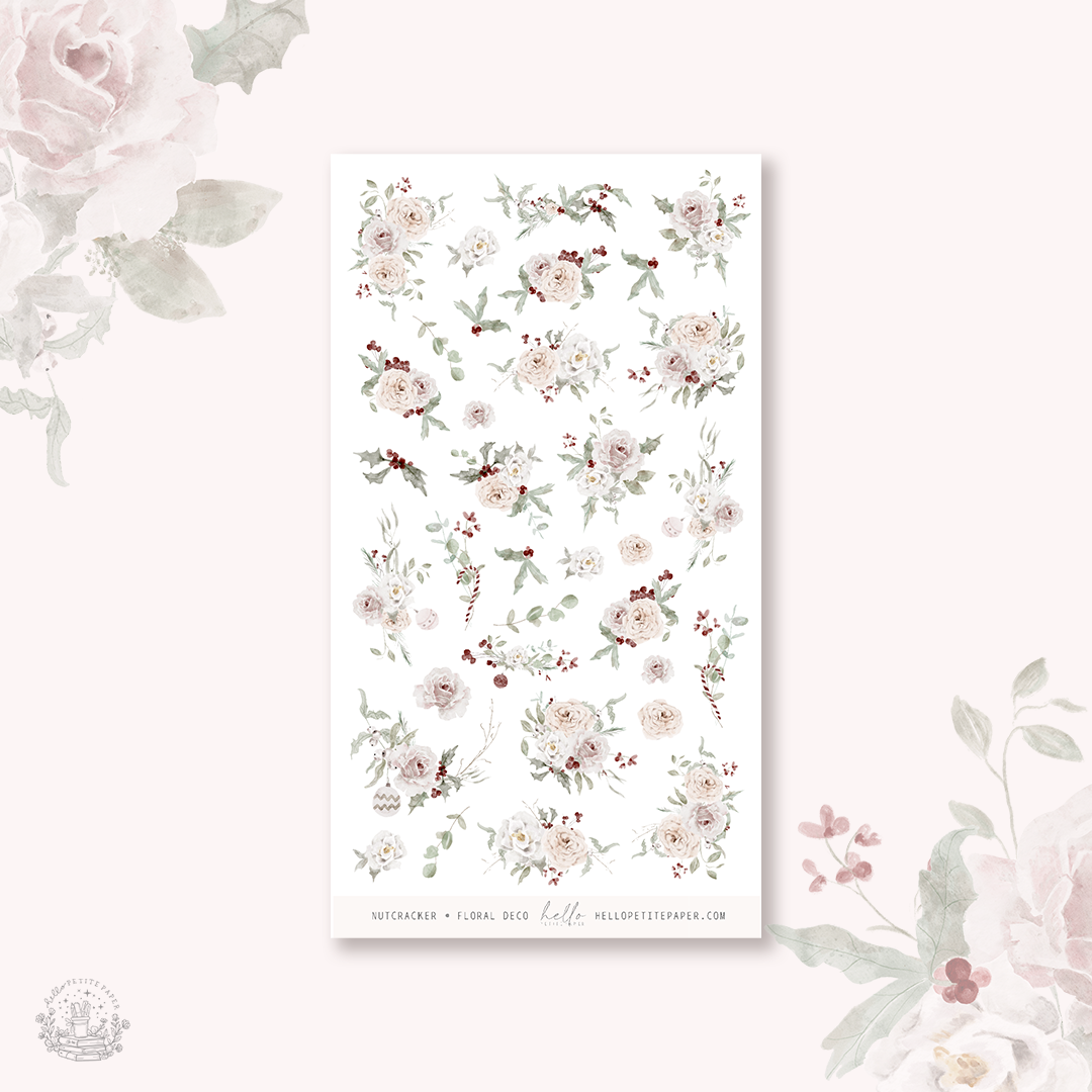 Nutcracker - floral deco, planner stickers
