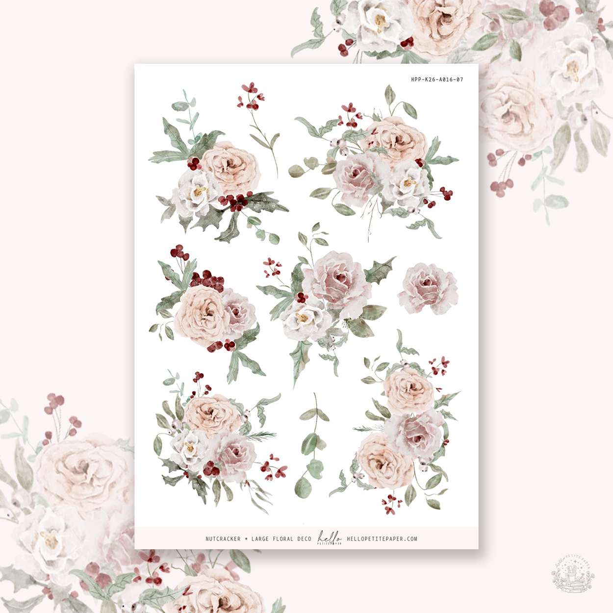 Nutcracker- Large Floral Deco Stickers