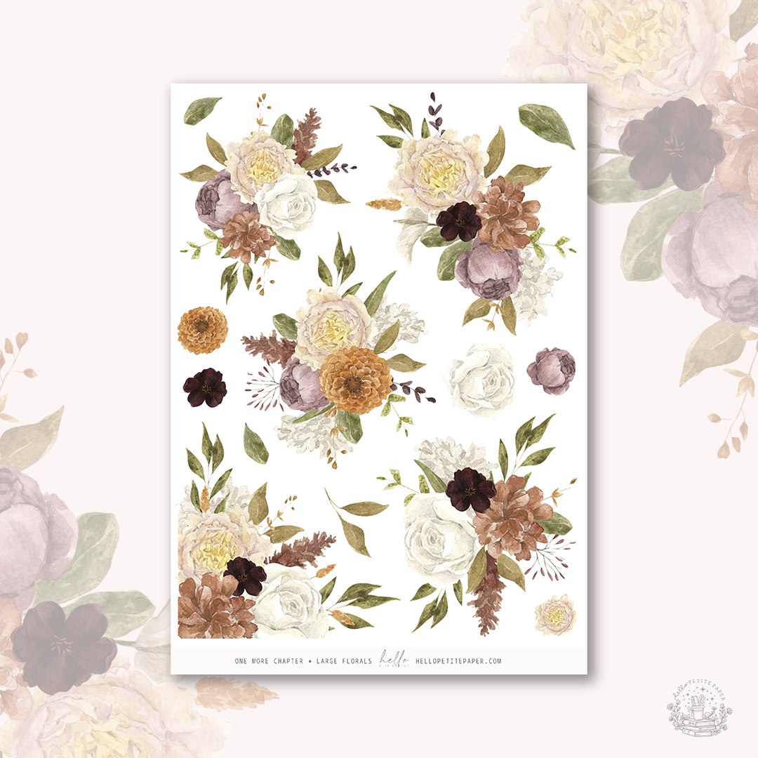 One more chapter - Large Floral Deco Stickers