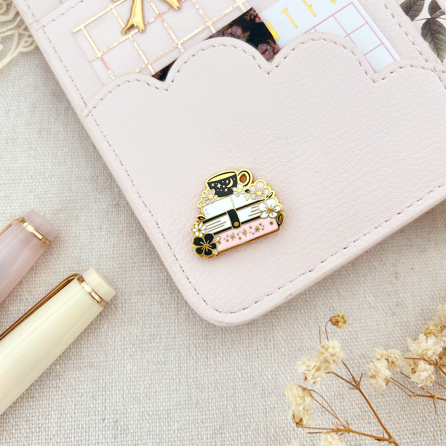 Journals & Coffee - limited edition magnetic enamel pin