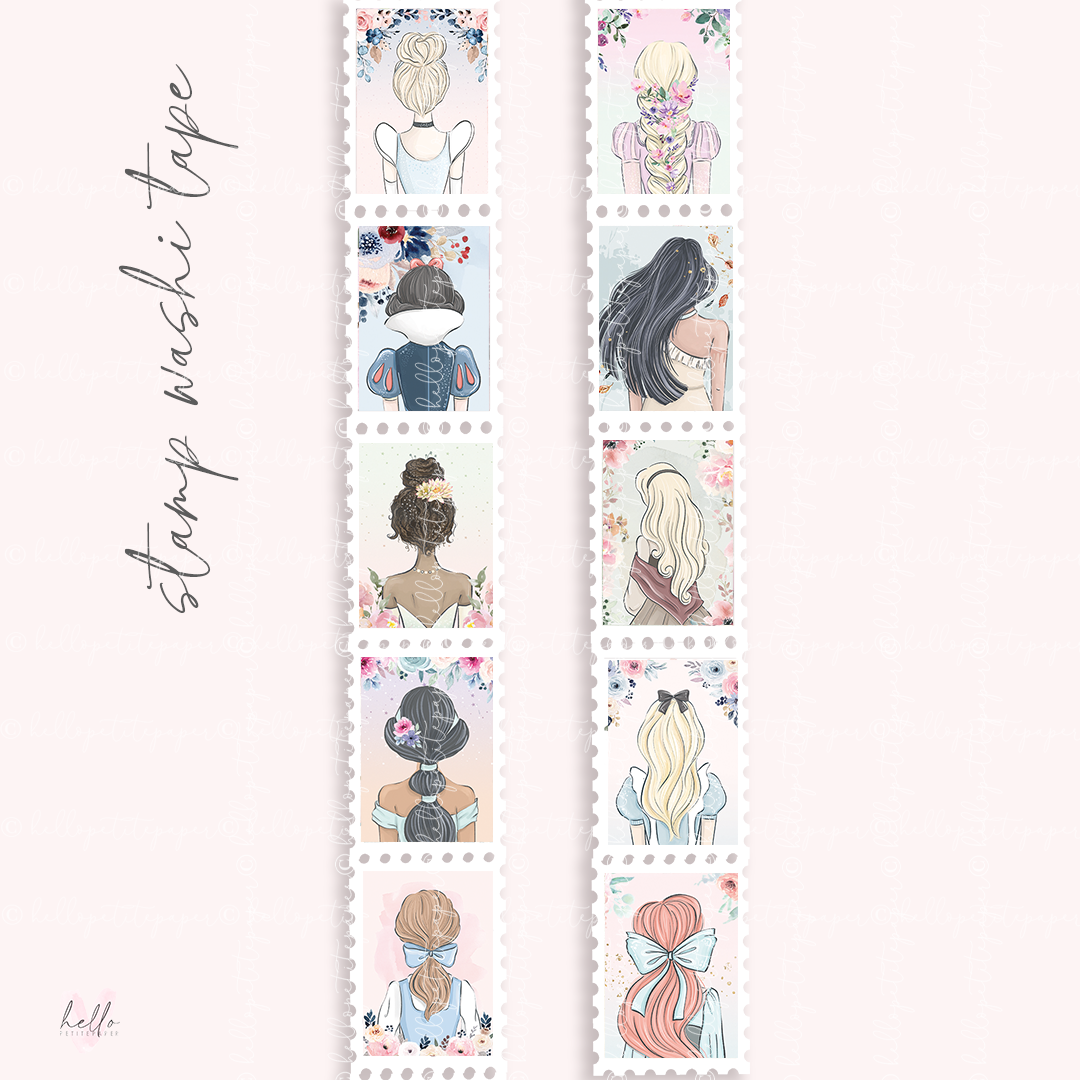 STAMP WASHI TAPE - Princesses