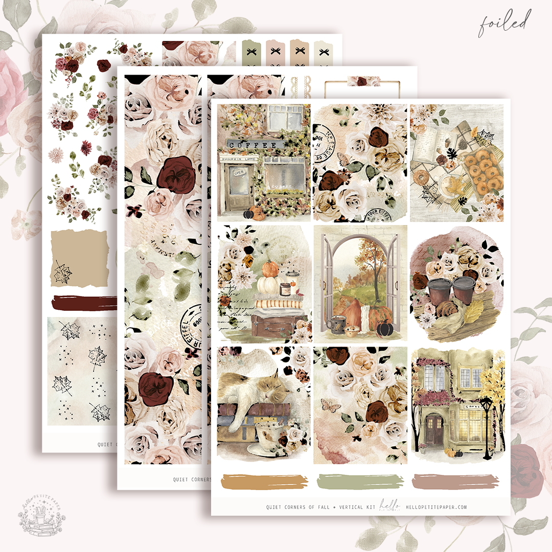Quiet corners of Fall - FOILED KIT - premium matte paper sticker kit