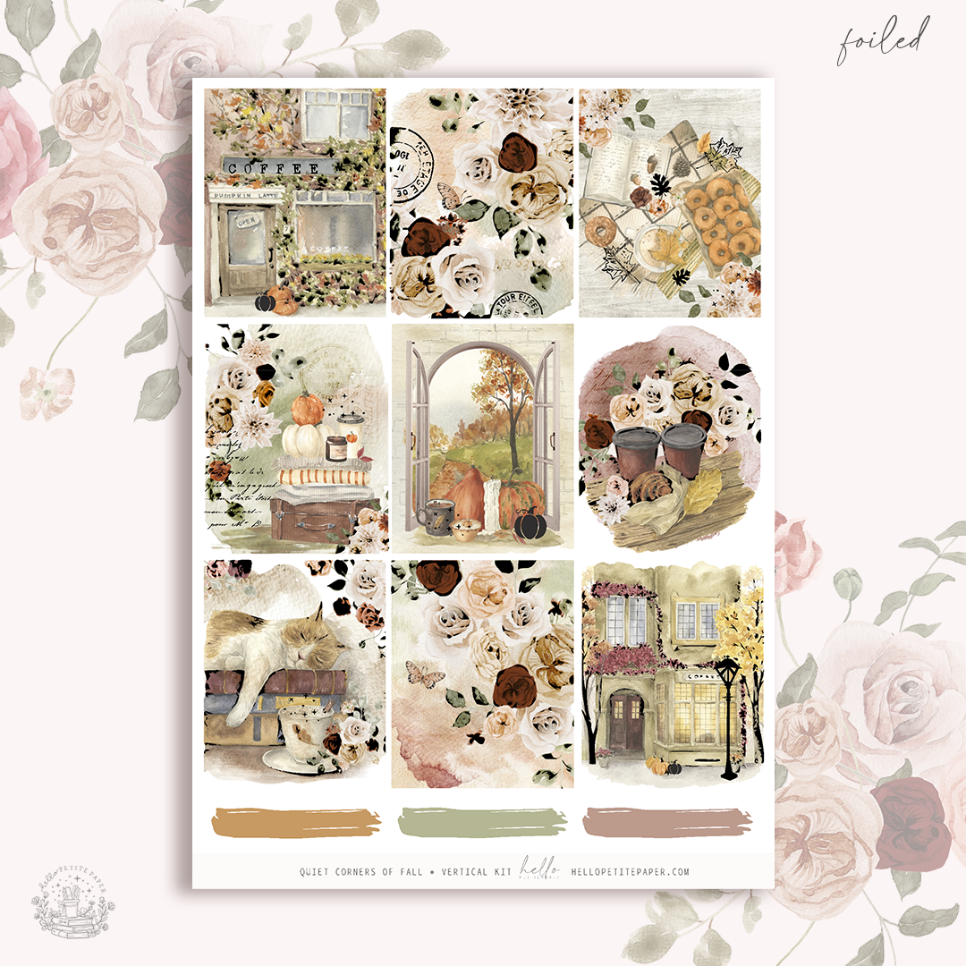 Quiet corners of Fall - FOILED KIT - premium matte paper sticker kit