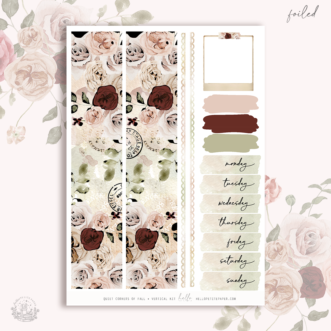 Quiet corners of Fall - FOILED KIT - premium matte paper sticker kit