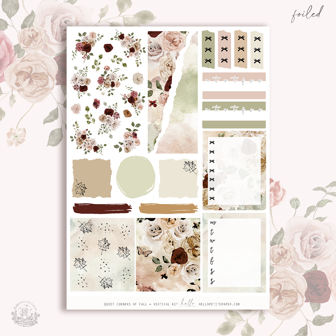 Quiet corners of Fall - FOILED KIT - premium matte paper sticker kit