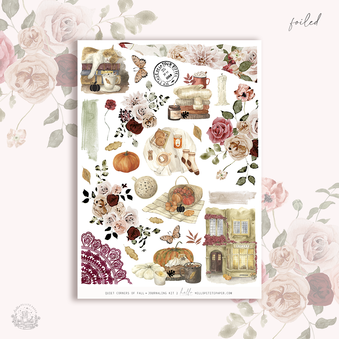 Quiet corners of Fall - FOILED Journaling Sticker Kit