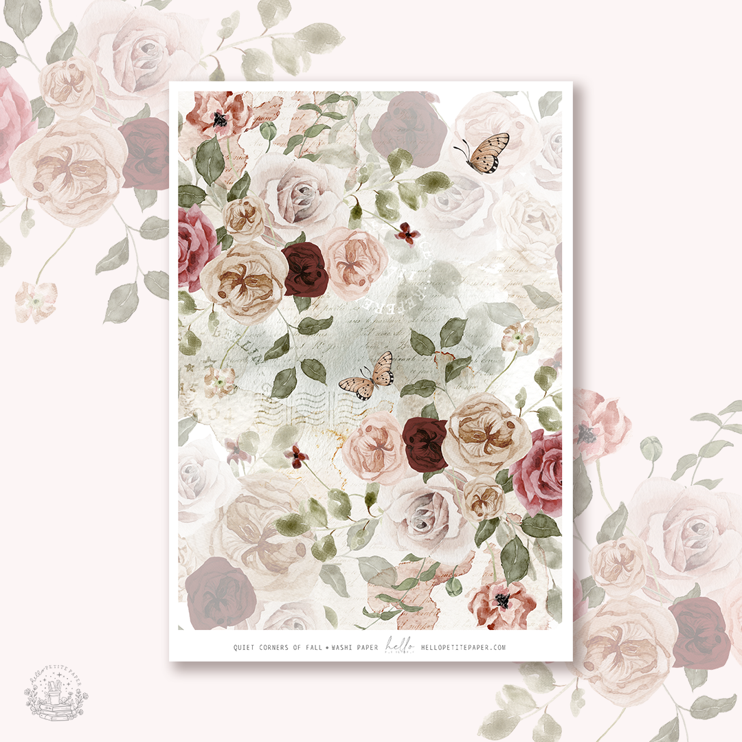 Quiet corners of Fall | tearable washi sheet (1 sheet)