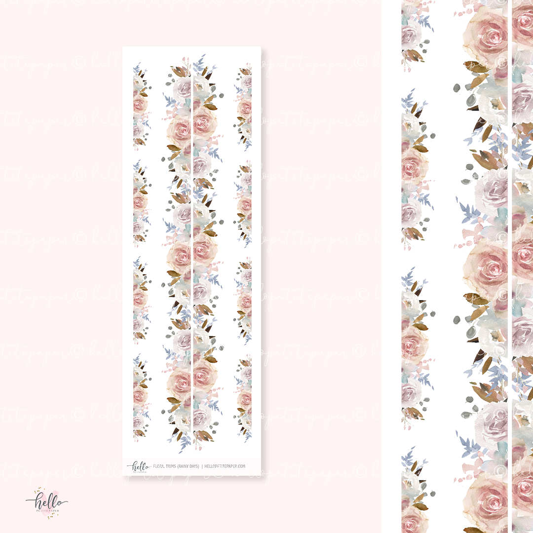 Printable stickers - Rainy days deco stickers
