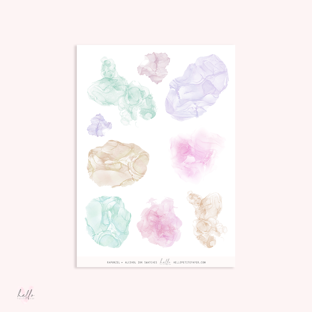 Rapunzel - Large Alcohol Ink Swatches