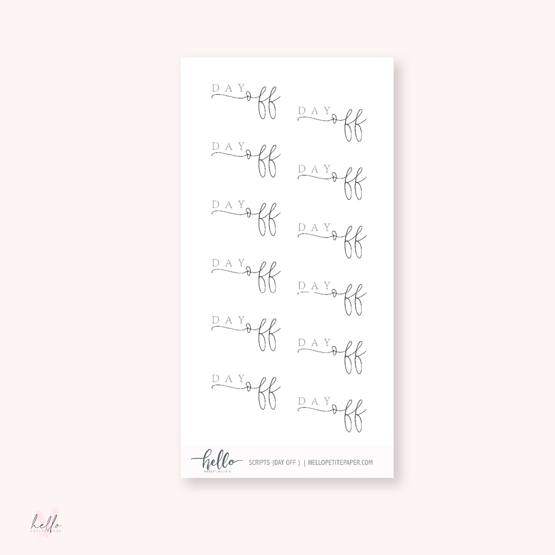 Mini scripts | Day Off - planner stickers