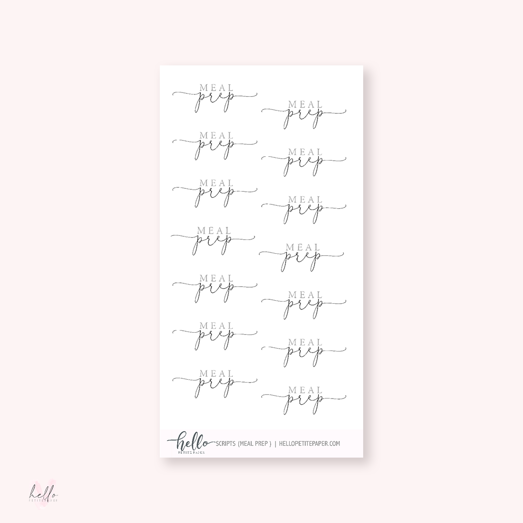Mini scripts | Meal Prep - planner stickers