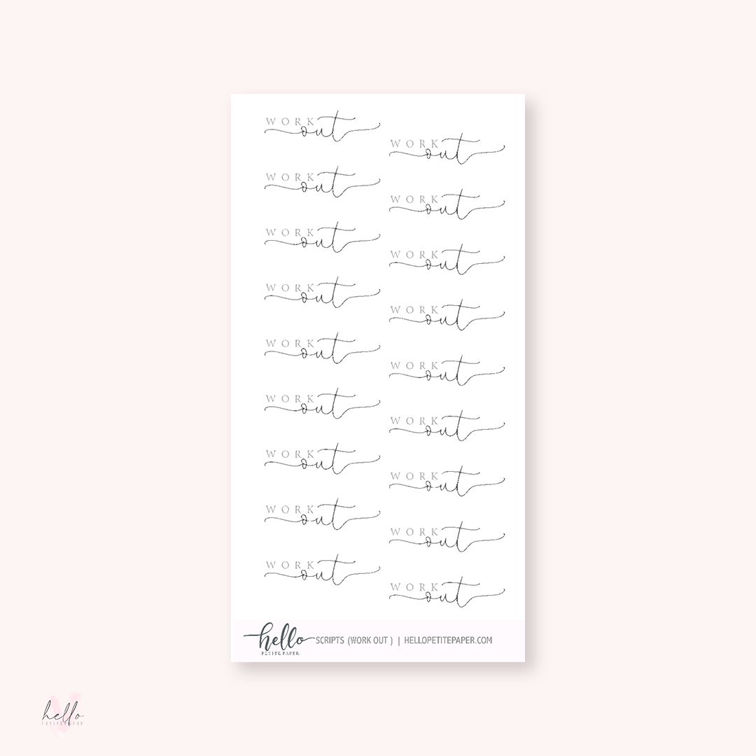 Mini scripts | Workout - planner stickers