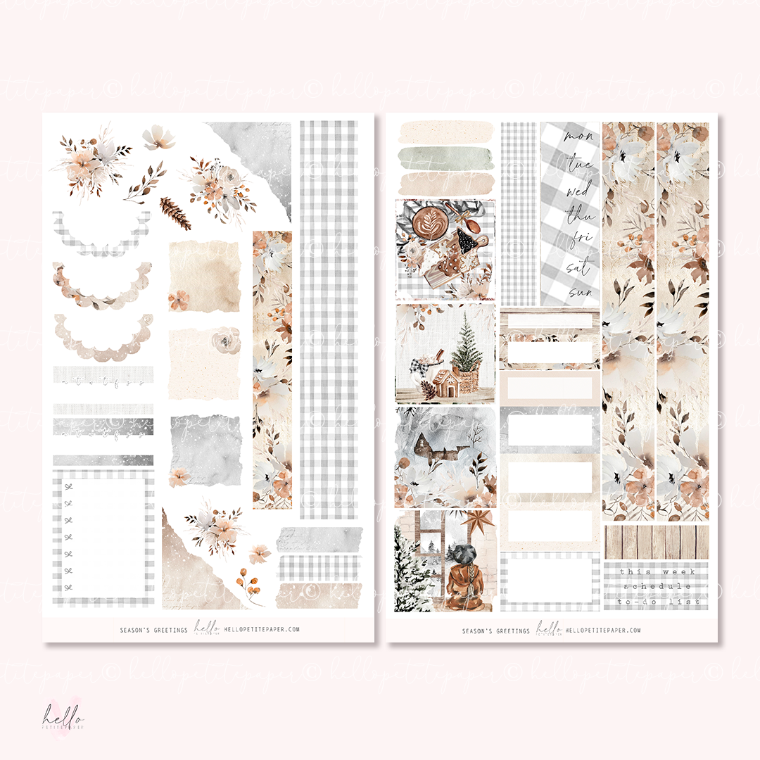 Seasons Greetings - Hobonichi Cousin Sticker Kit