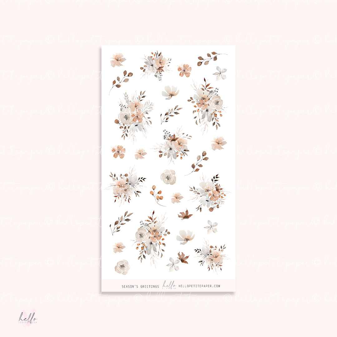 Seasons Greetings - floral deco, planner stickers