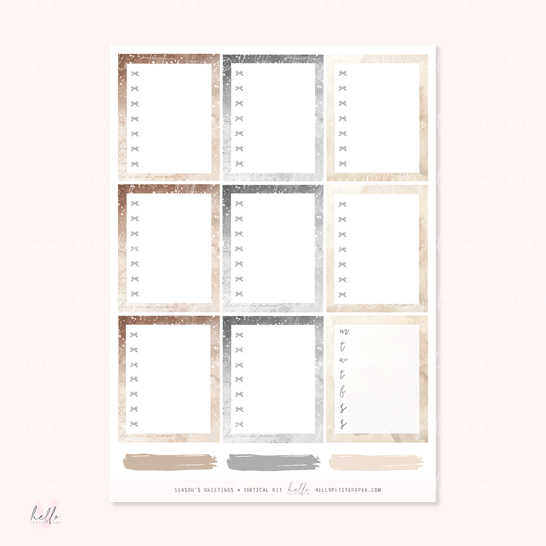 Seasons Greetings - FOILED KIT - premium matte paper sticker kit