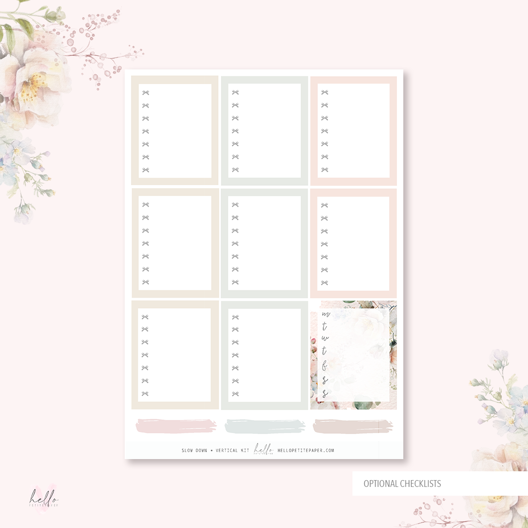 Slow Down - planner sticker kit