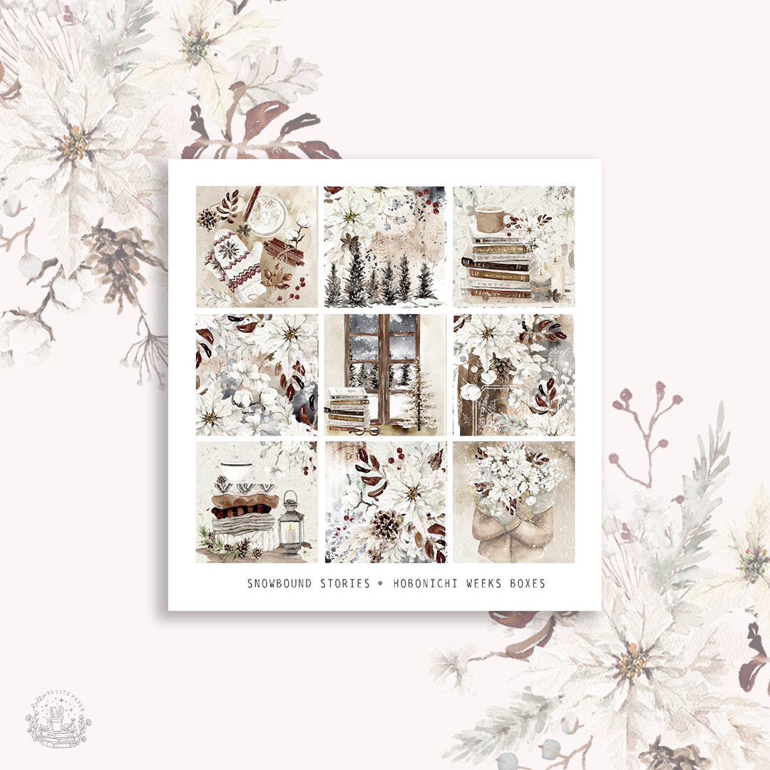 Snowbound stories - Hobonichi weeks sticker boxes