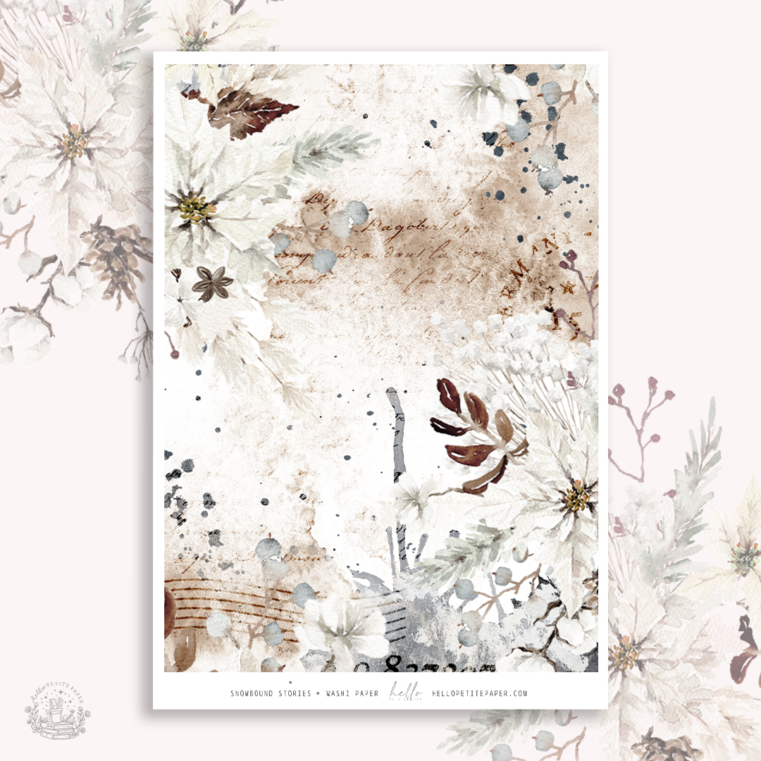 Snowbound stories | tearable washi sticker sheet