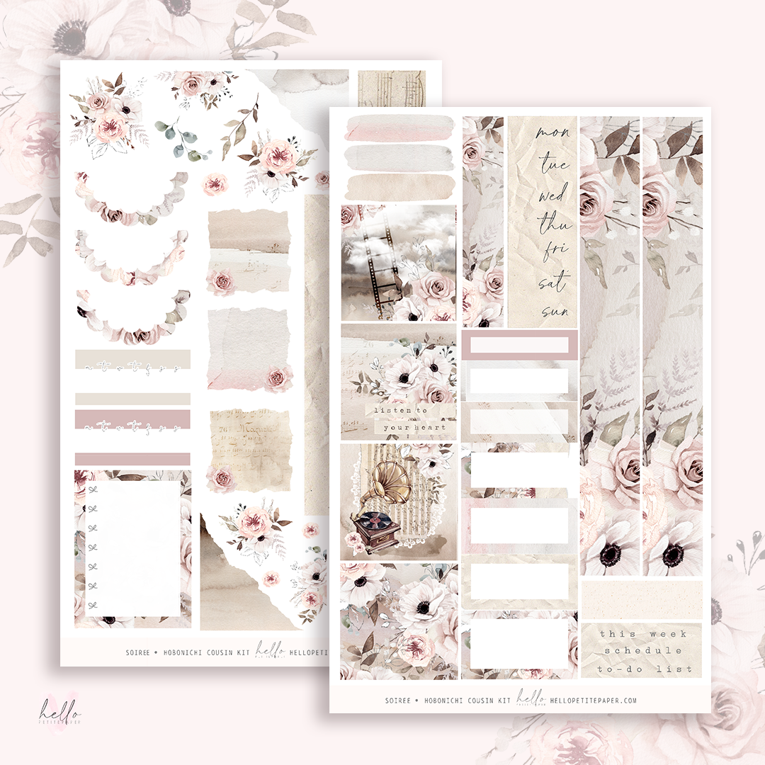 Soirée - Hobonichi Cousin Sticker Kit