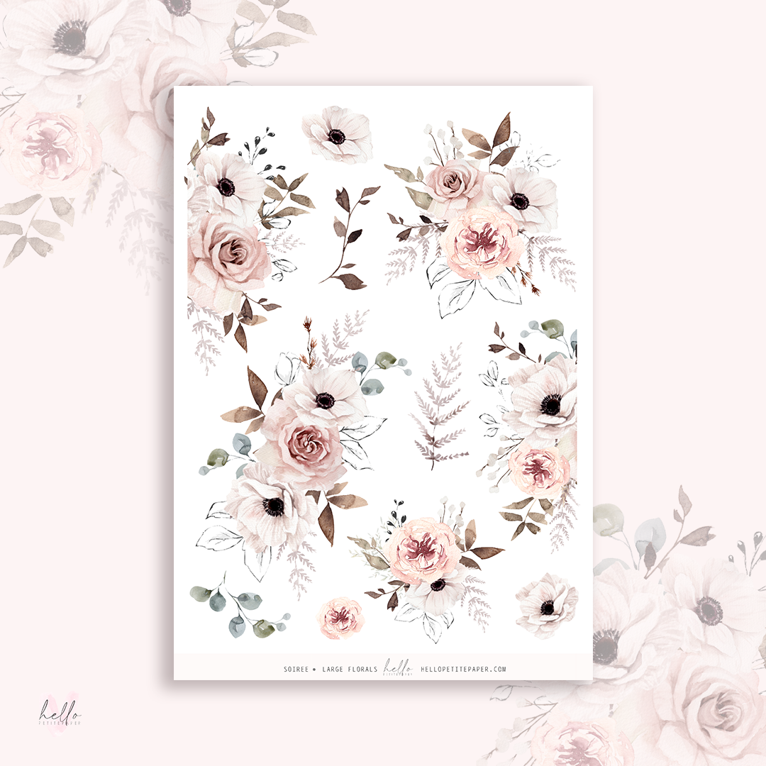 Soirée - Large Floral Deco Stickers