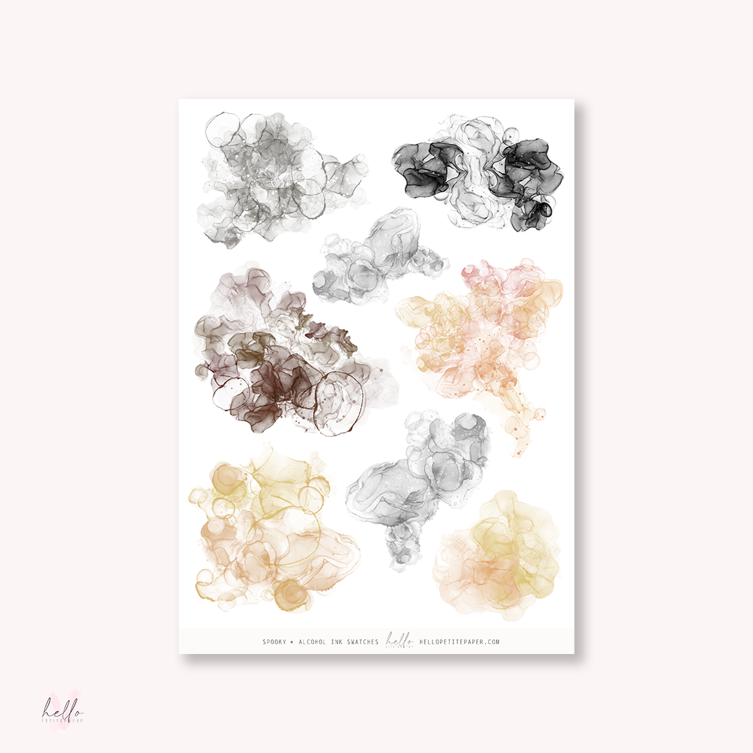 Spooky - Alcohol Ink Swatches