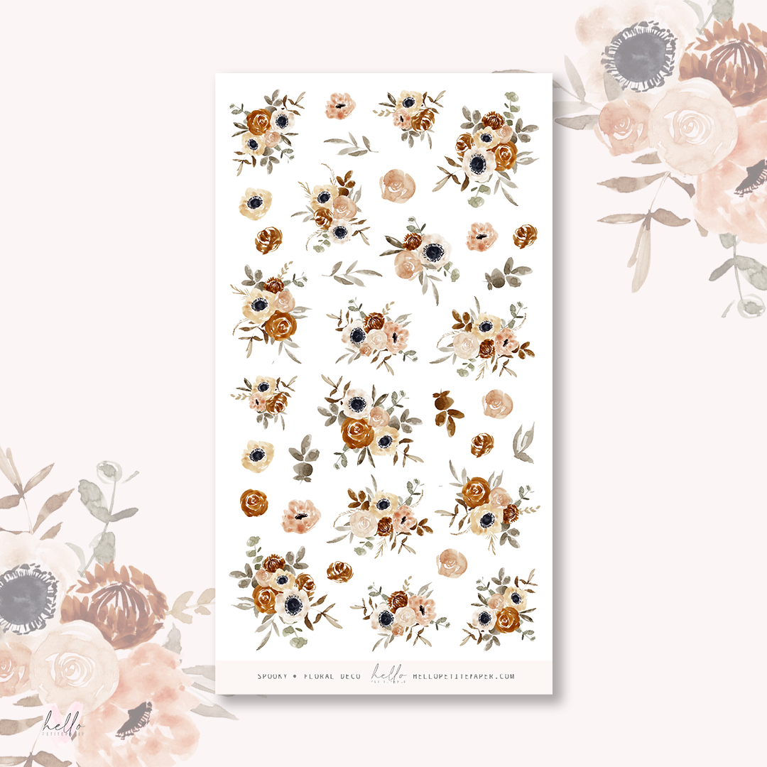 Spooky - floral deco, planner stickers