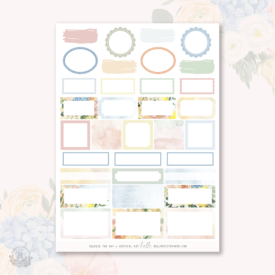 Squeeze the day - gold FOILED KIT - premium matte paper sticker kit