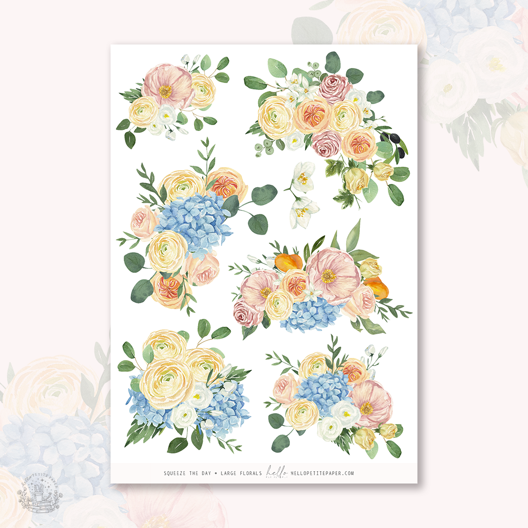 Squeeze the day - Large Floral Deco Stickers