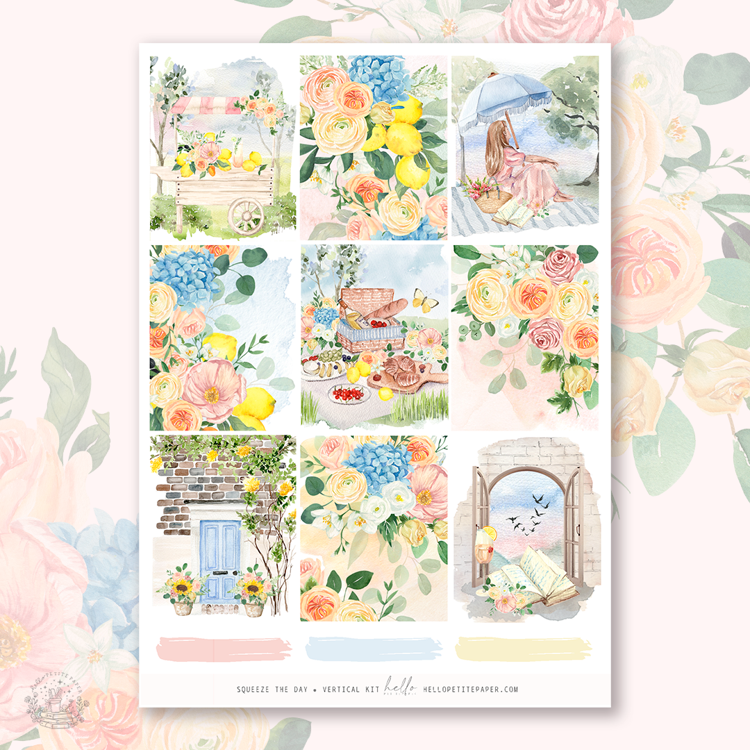 Squeeze the day - planner sticker kit (4 sheets or a la carte)