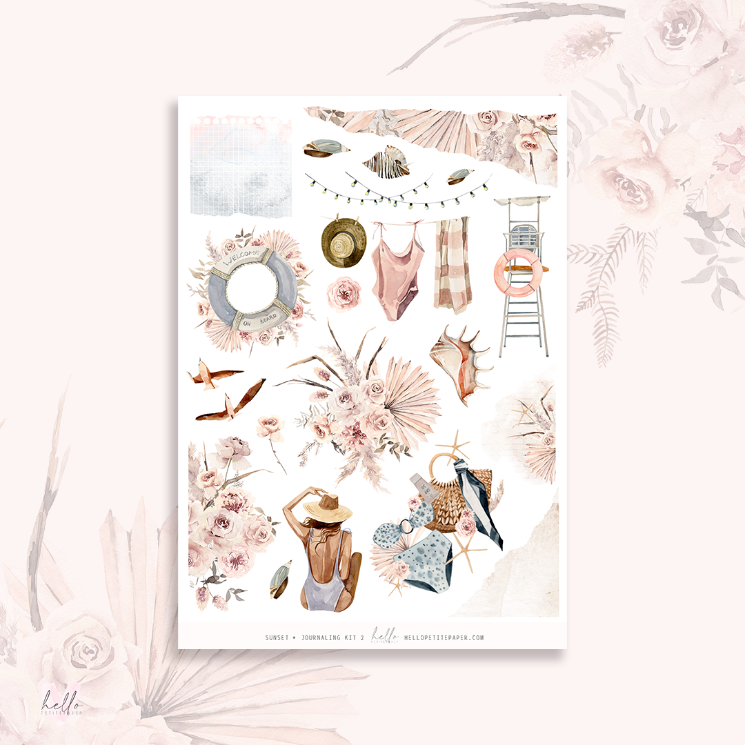 Sunset - Journaling Sticker Kit