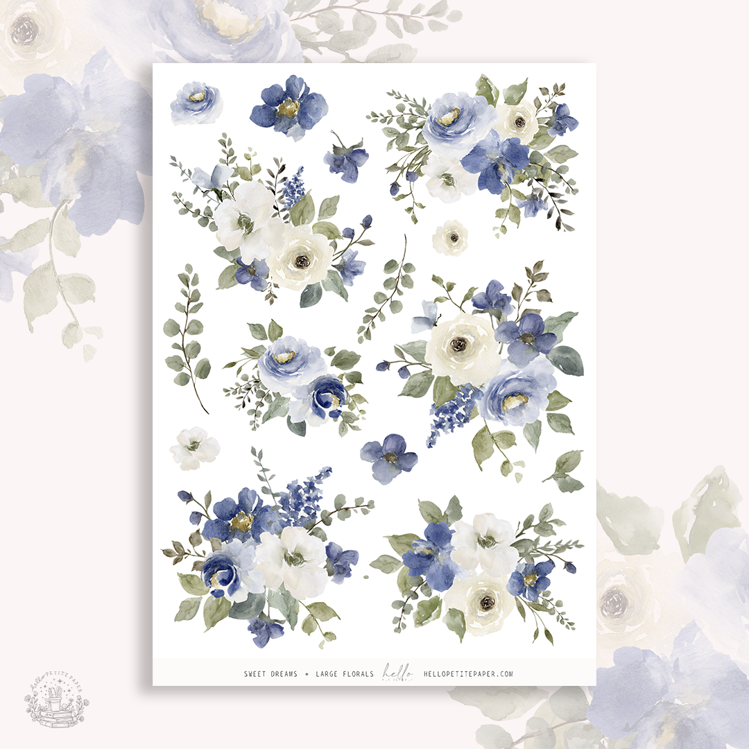 Sweet Dreams - Large Floral Deco Stickers