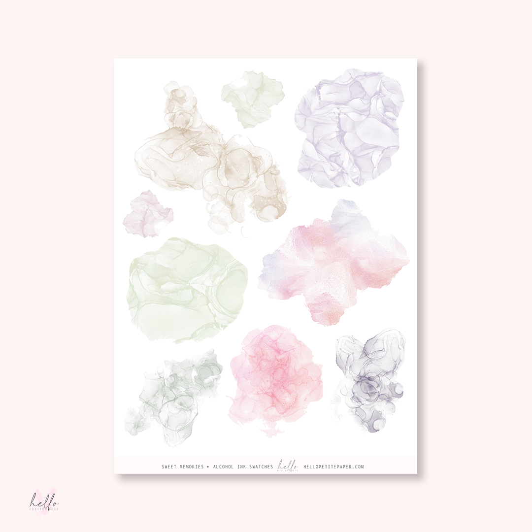 Sweet Memories - Large Alcohol Ink Swatches