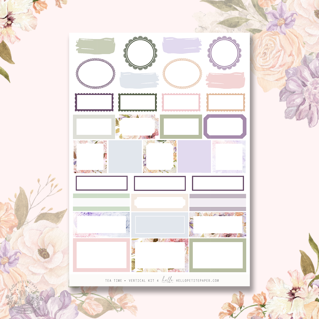 Tea time - FOILED sticker kit