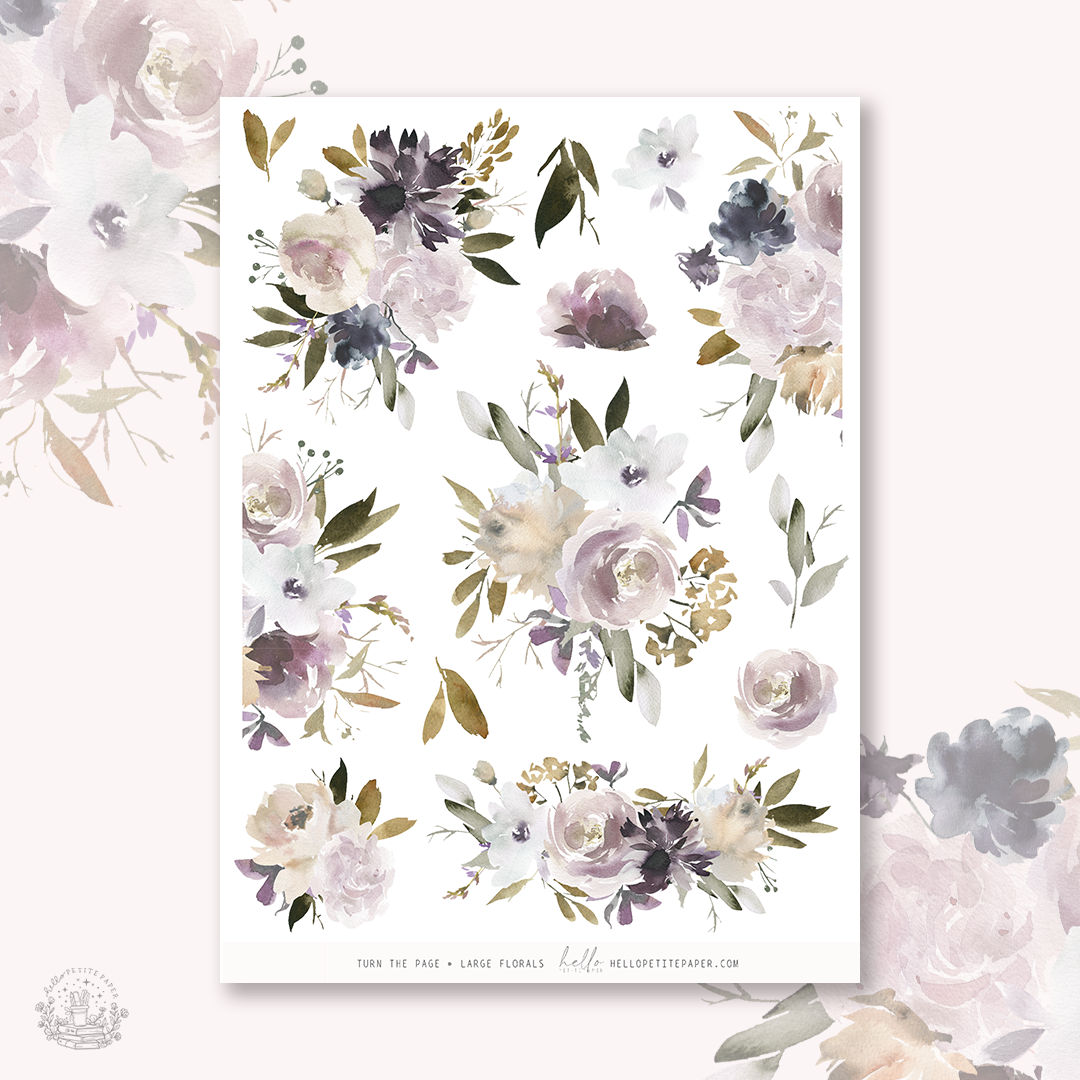 Turn the page - Large Floral Deco Stickers