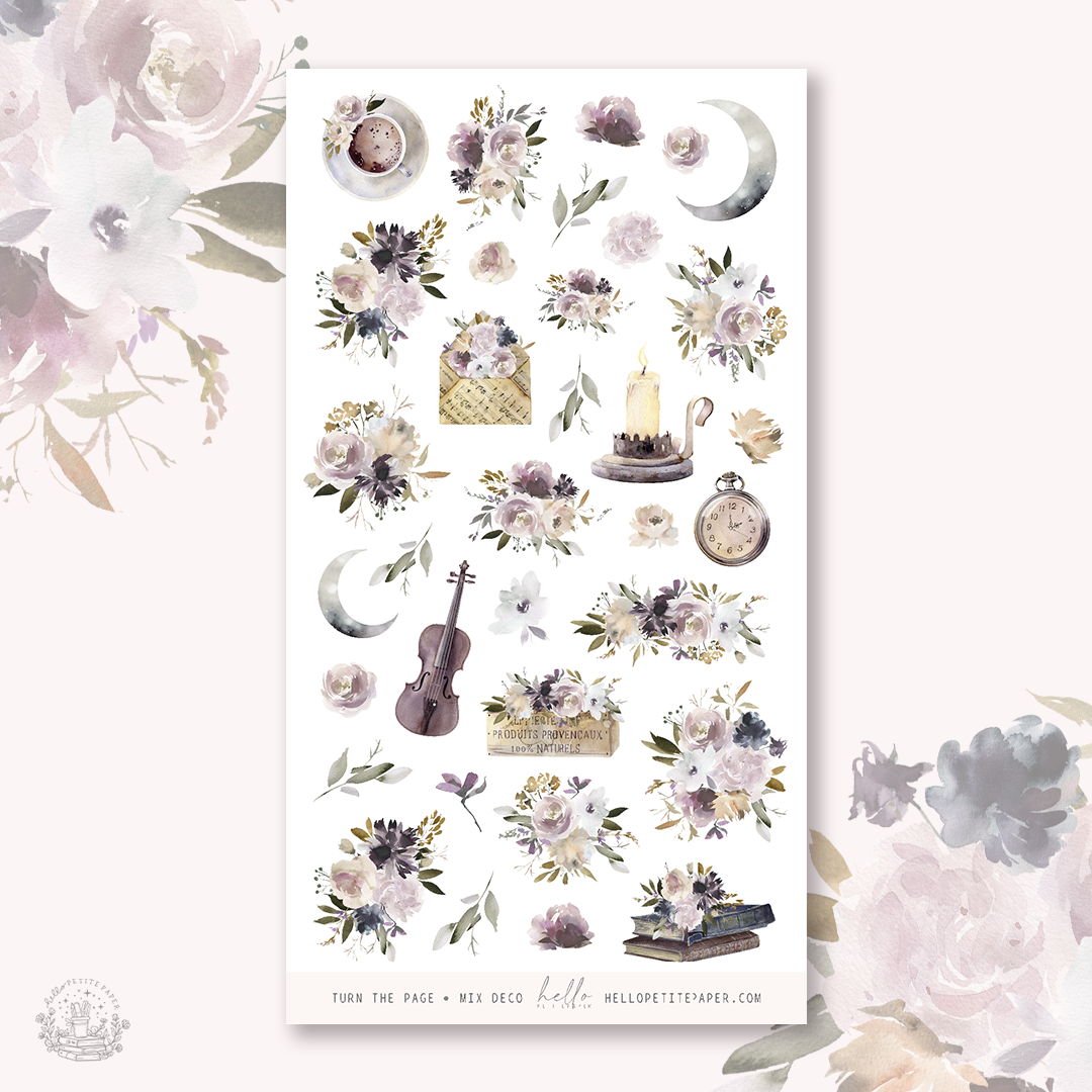 Printable stickers- Turn the page deco stickers (3 designs)