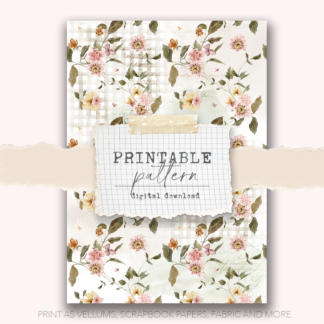 Digital Download - Printable Paper/Vellum (Autumn colors green)