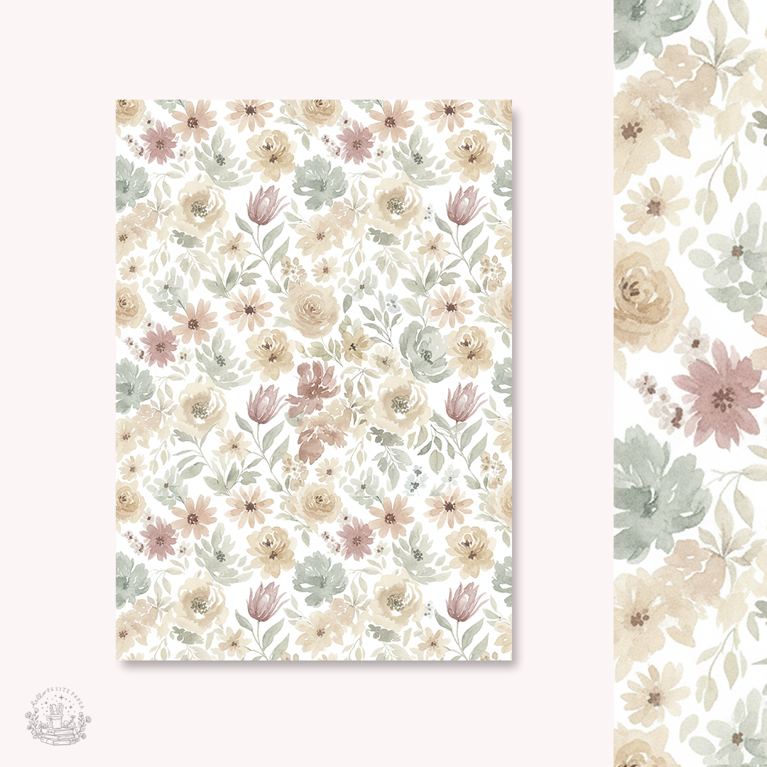 Vellum Paper - Neutral flowers 2 (A4)