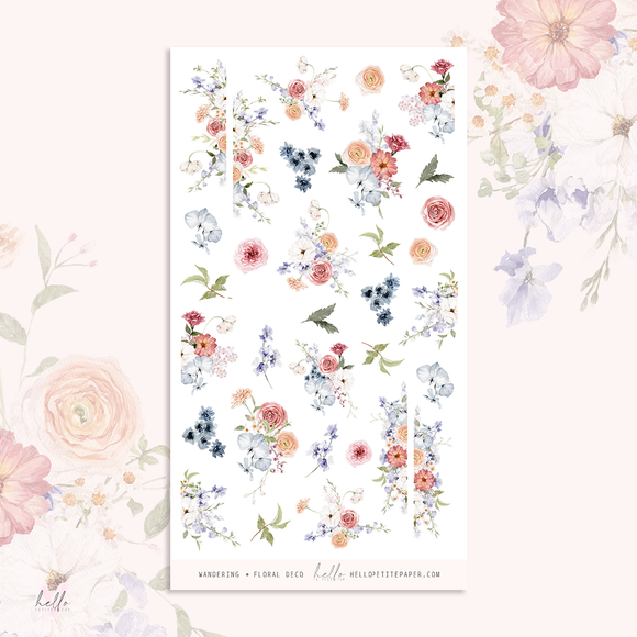 Wandering - floral deco, planner stickers