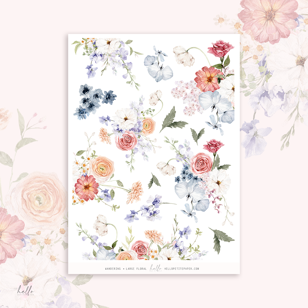 Wandering - Large Floral Deco Stickers