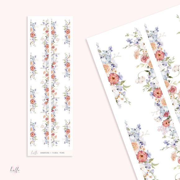 Floral trims | Wandering - planner stickers