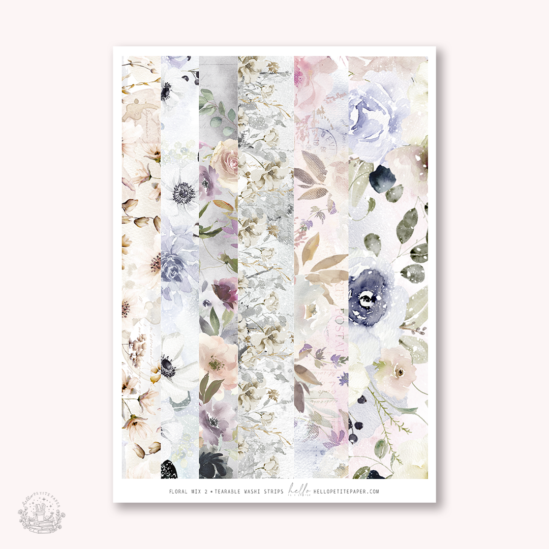 Washi paper strips - Floral Mix 2