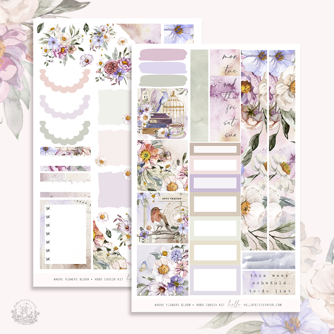 Where Flowers Bloom - Hobonichi Cousin Sticker Kit