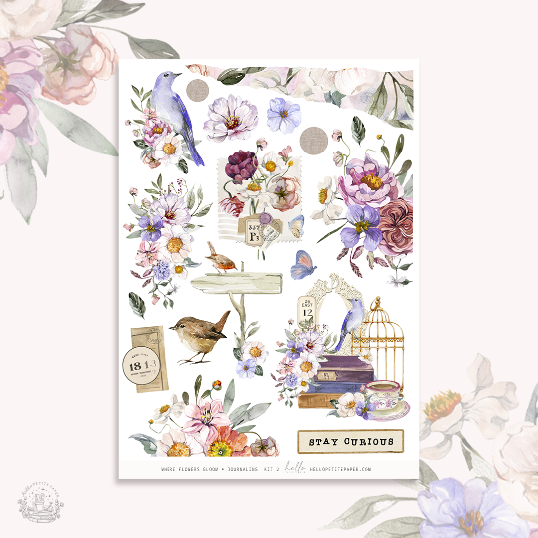 Where Flowers Bloom - Journaling Sticker Kit