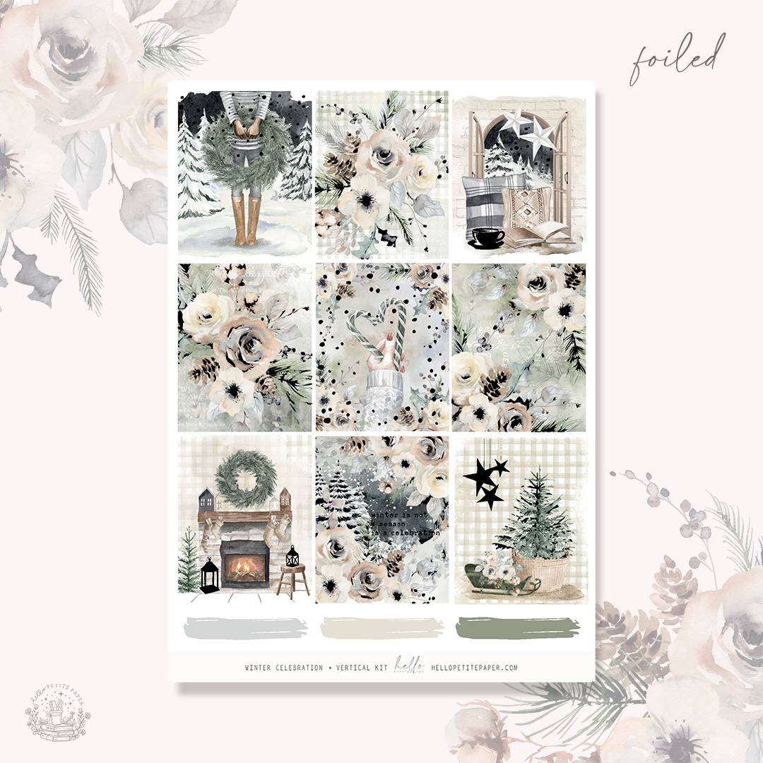 Winter Celebration - FOILED KIT - premium matte paper sticker kit