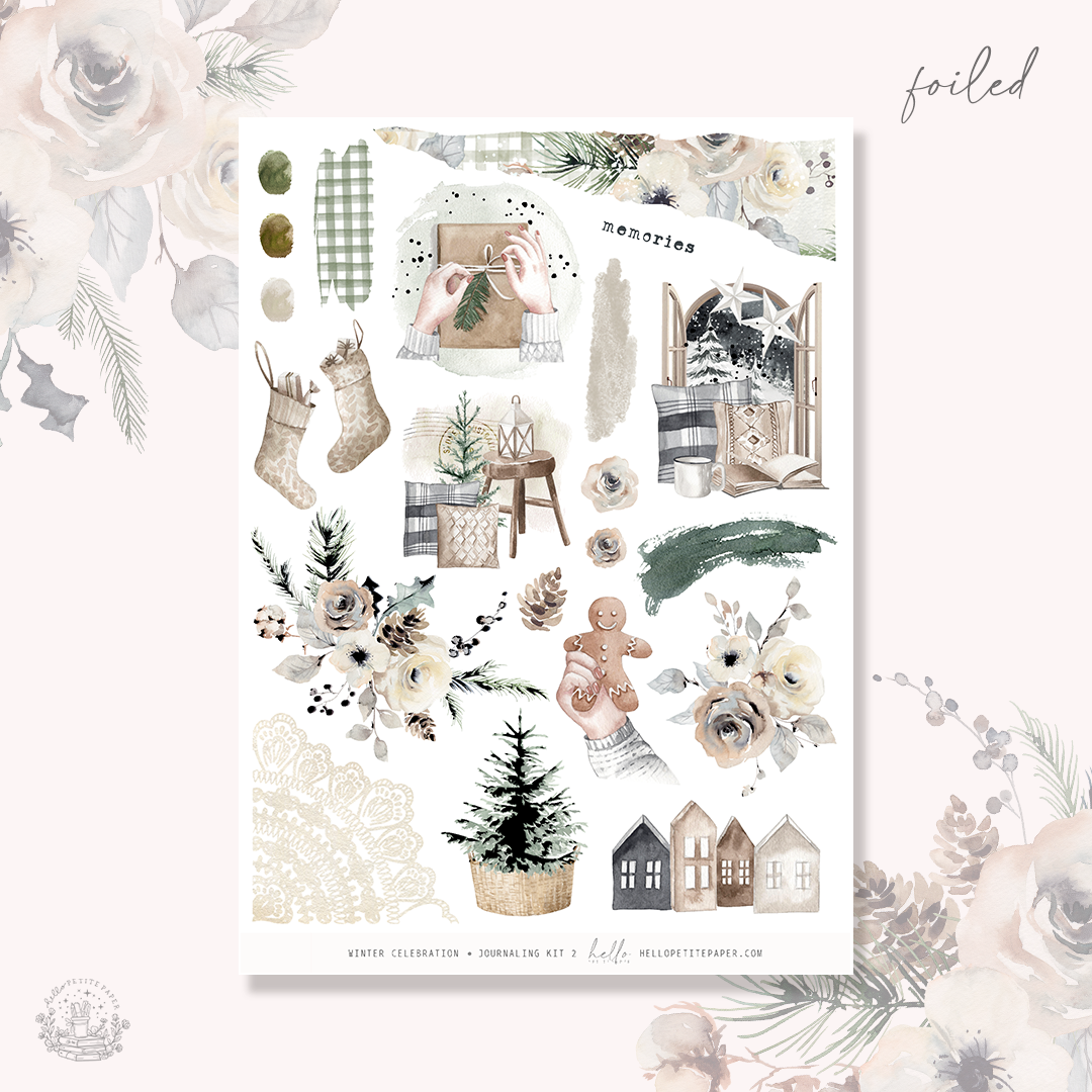 Winter Celebration - FOILED Journaling Sticker Kit